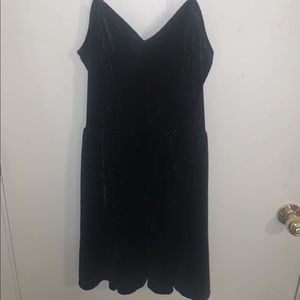 black velvet spaghetti strap dress